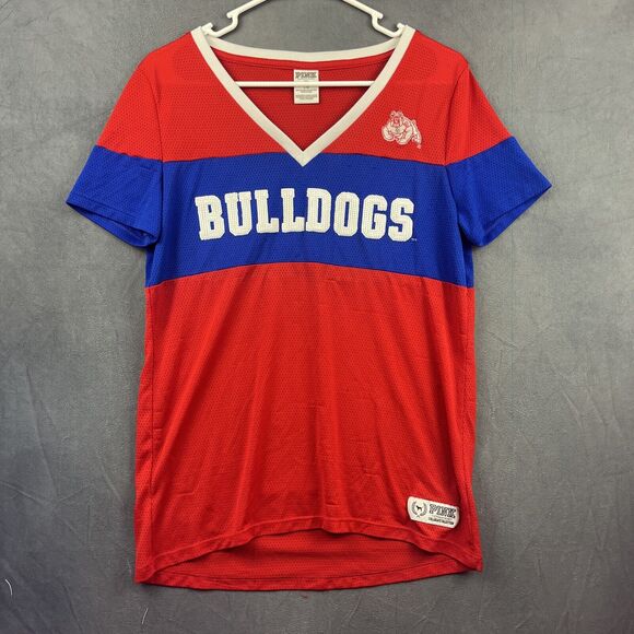 Victoria Secret Pink Fresno State Bulldogs Sequin Jersey Oversized XS Women's - Picture 1 of 12